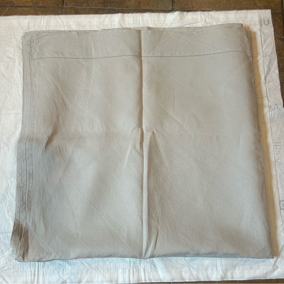 Cuddledown Flat Bed Sheet 100% Linen Gray 101x102 King Piping Made in Portugal - Picture 1 of 6